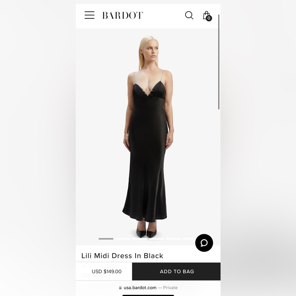 Bardot Lili Midi Dress Black